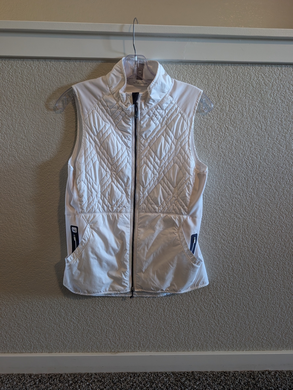 Peter Millar White Quilted Zip-Front Women's Vest